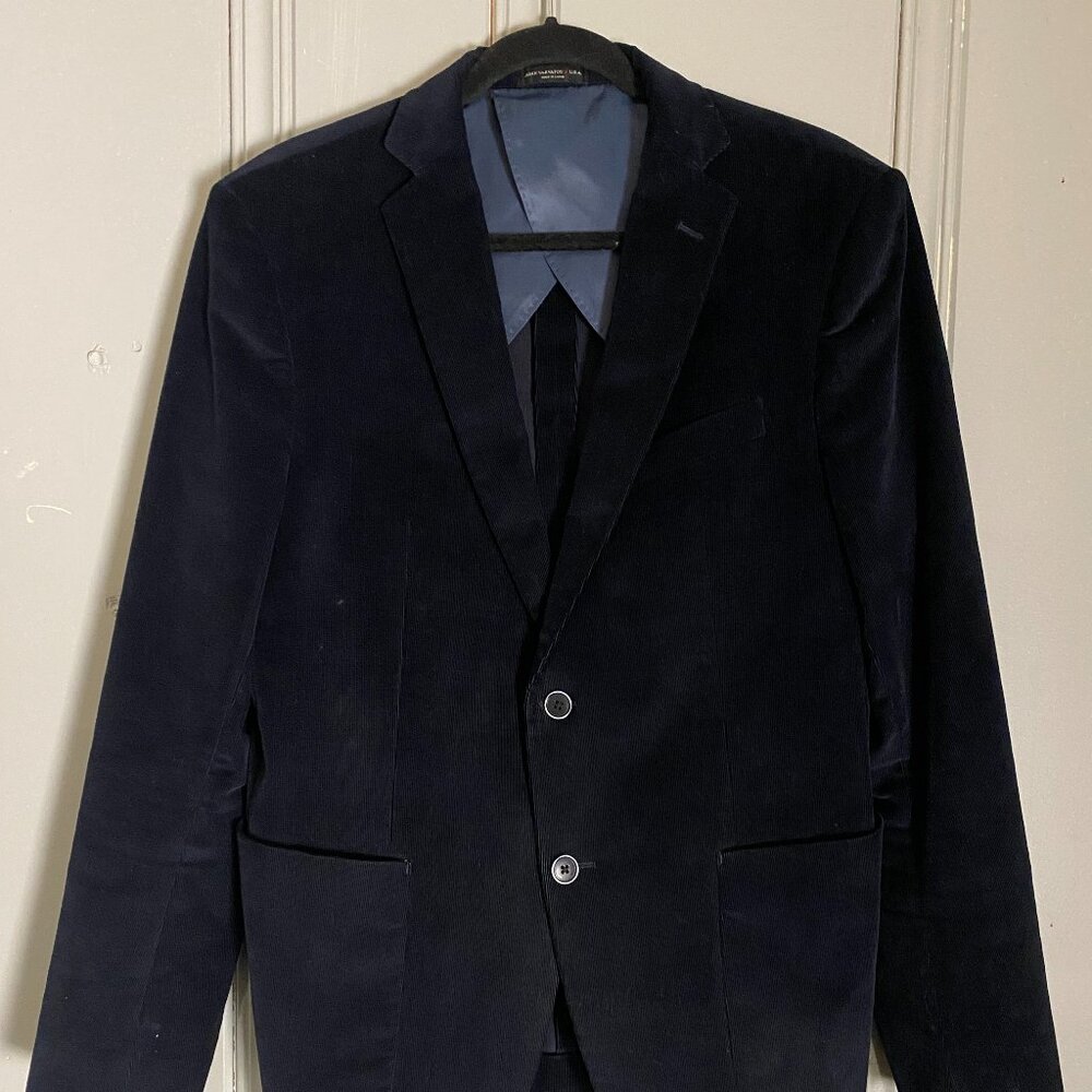 John Varvatos "Baxter" corduroy blazer/jacket/sport coat - 40R - dark blue